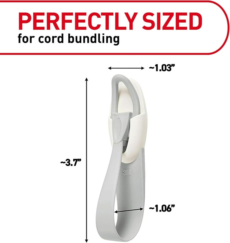 Command Cord Bundlers, Damage-Free Hanging Cord Organizer, No Tools Cord Bundler for Hanging Electrical Cables of Christmas Decorations, 6 Gray Cord Bundlers and 12 Strips | Cord Organizer, No Tools, Cord Bundler, 12 - Image 2